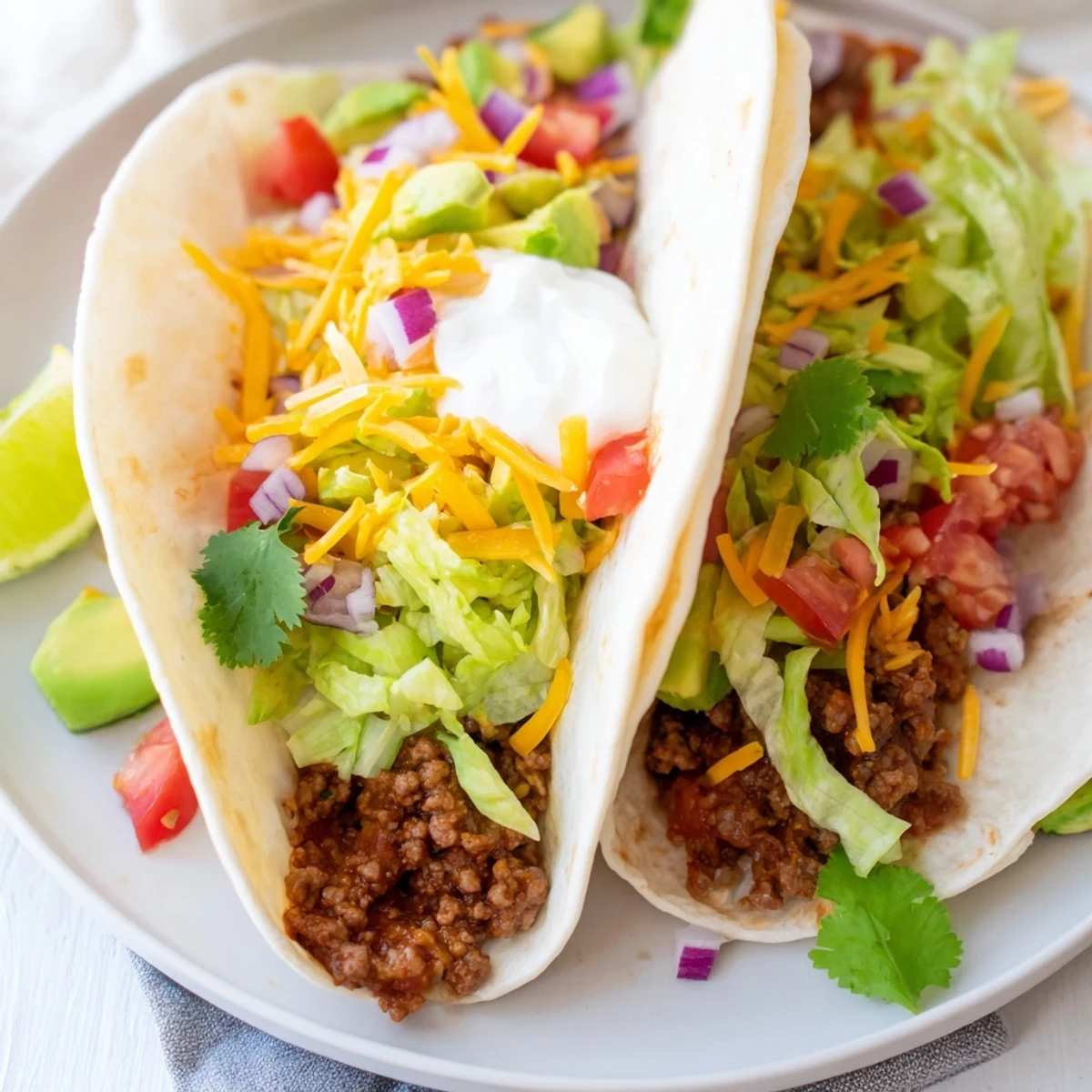 Fragrant, sizzling beef filling simmered with spices, ready to be spooned into soft tortillas topped with creamy sour cream and fresh cilantro.  