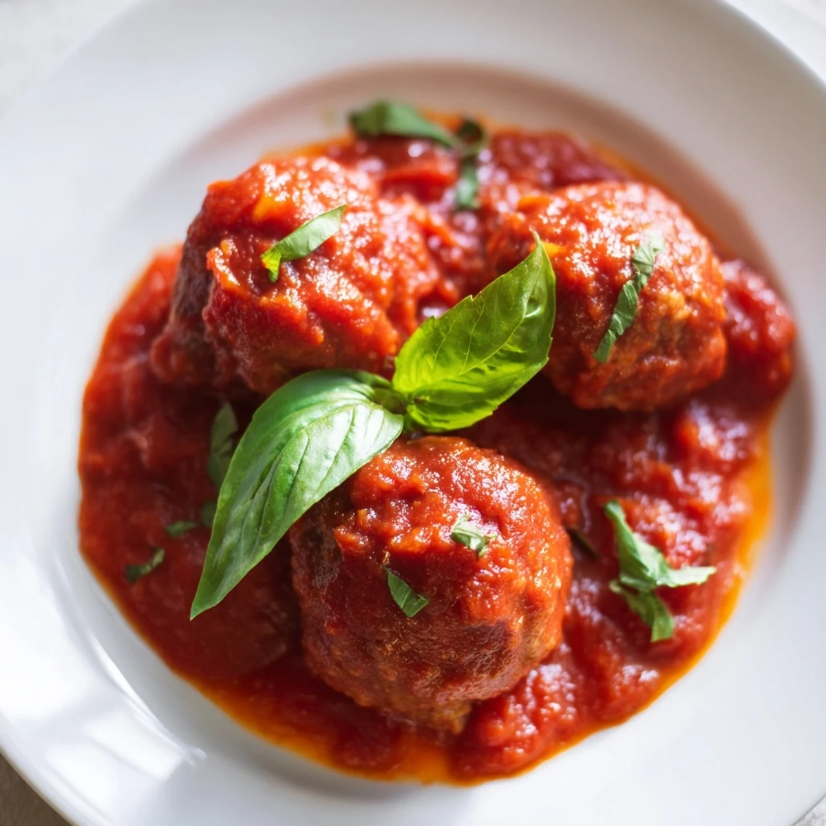 Tender homemade turkey meatballs coated in a vibrant, herb-infused marinara, ready to be enjoyed as a comforting weeknight dinner.