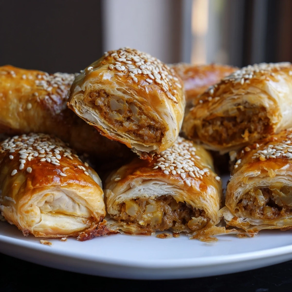 Freshly baked Game Day Sausage Rolls feature flaky pastry and juicy halal sausage filling, ideal for game day.