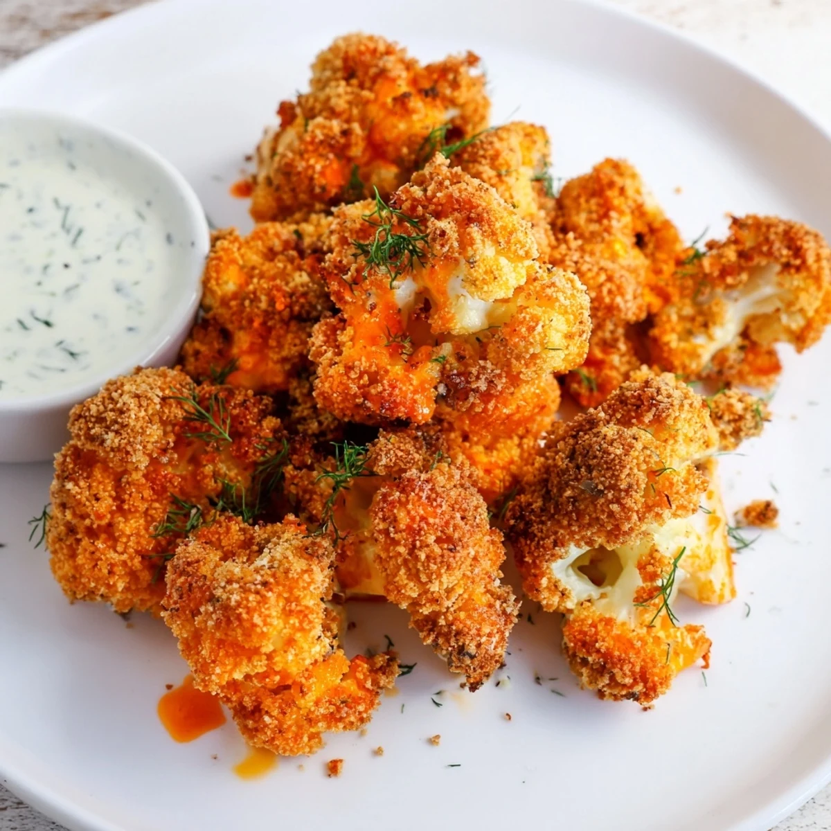 Crispy Buffalo Cauliflower Bites