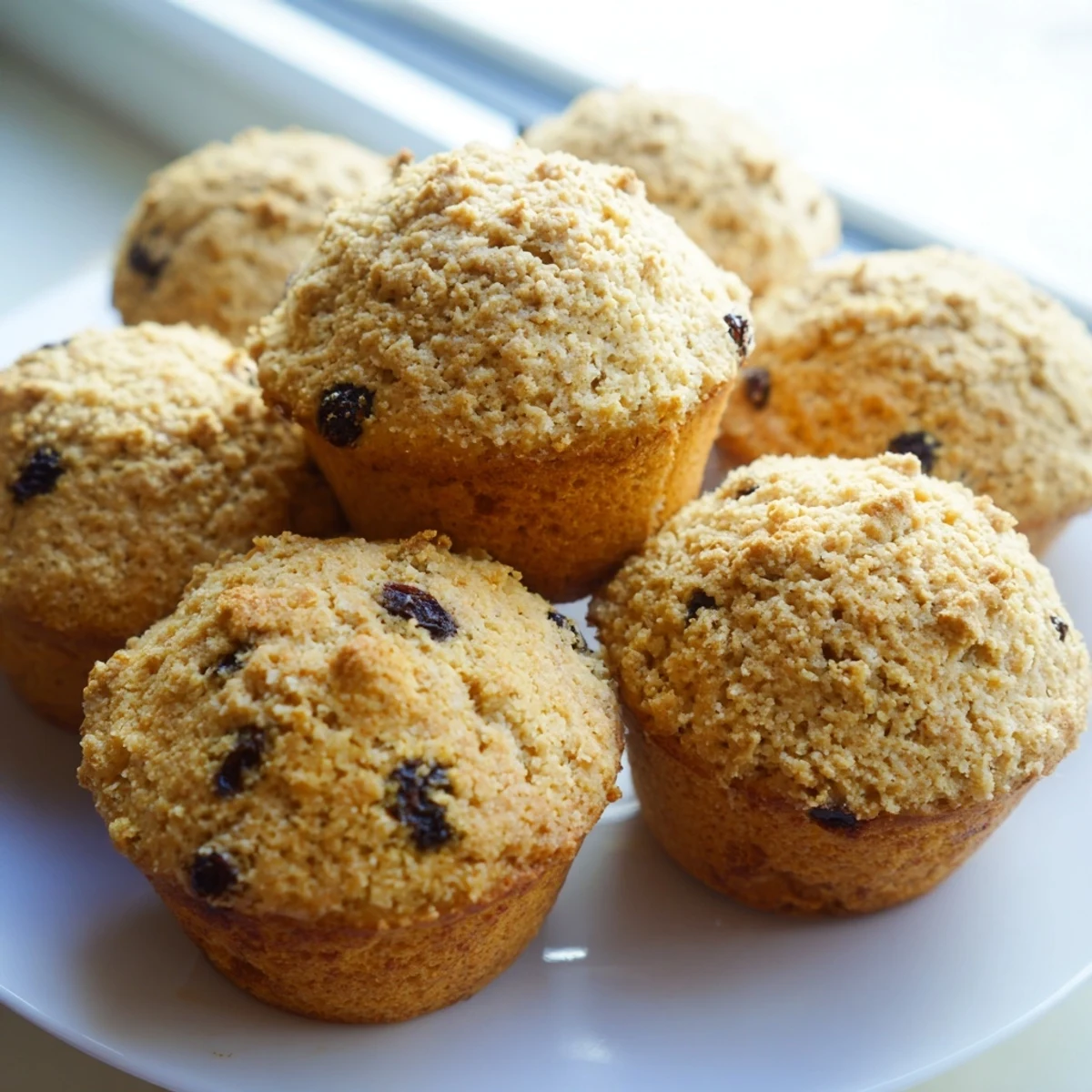 Warm Mini Irish Soda Bread Muffins with crumbly texture and caraway seeds, served alongside a jar of jam.