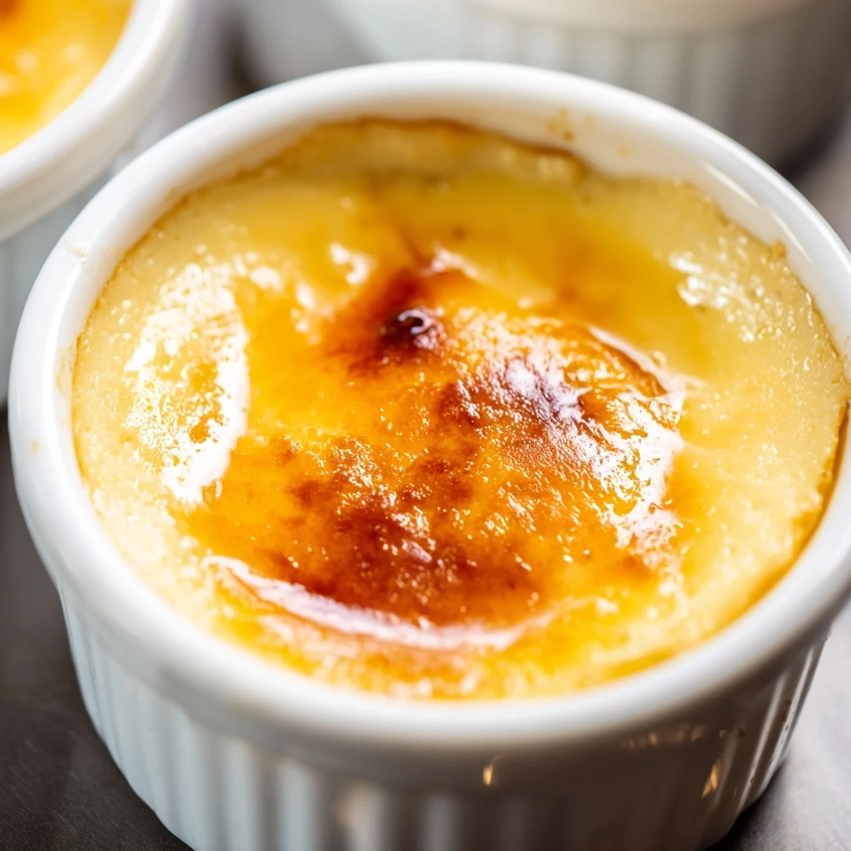 Classic Baked Milk Pudding in a baking dish with fresh berries, ready to serve chilled.