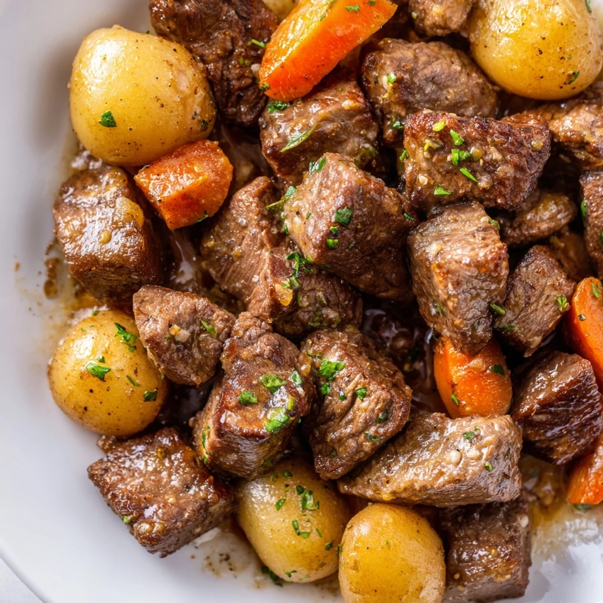 This Slow Cooker Garlic Butter Beef with Potatoes recipe yields tender beef and soft potatoes in a glossy butter sauce, ready for a cozy weeknight family dinner.