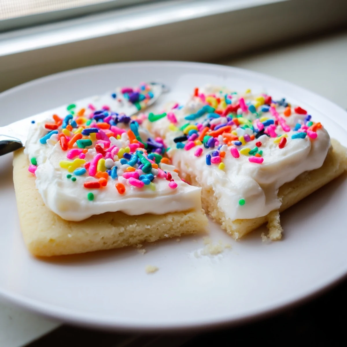 Freshly baked Soft Sour Cream Sugar Cookies With Cream Cheese Frosting are stacked high on a cooling rack, ready to be frosted.