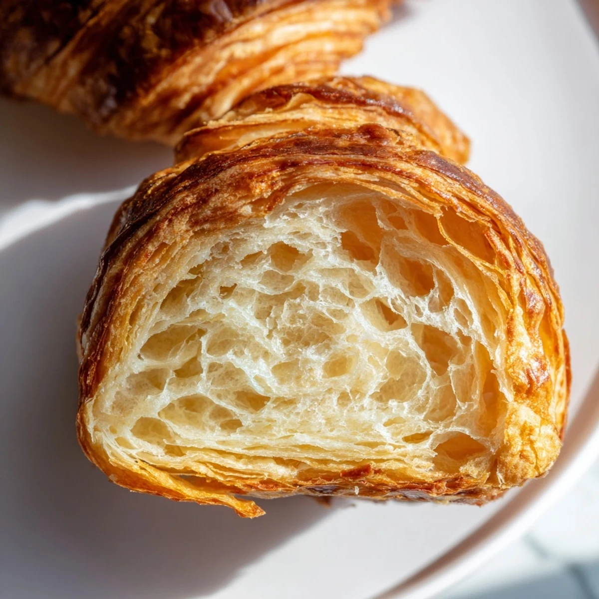 Golden, flaky Gluten-Free Croissants arranged on a rustic wooden board, perfect for a gluten-free breakfast.