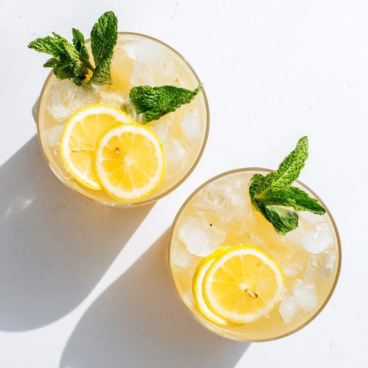 Close-up of Easy Limoncello Mocktail, bubbles rising through yellow liquid, zesty lemon zest visible, perfect for a vegan beverage.