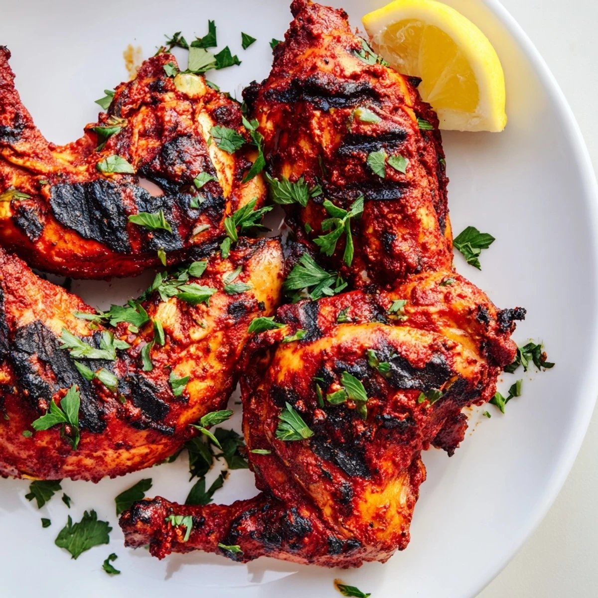 Sizzling Portuguese peri peri chicken pieces grilled to perfection, basted with spicy red pepper sauce and served with bright citrus