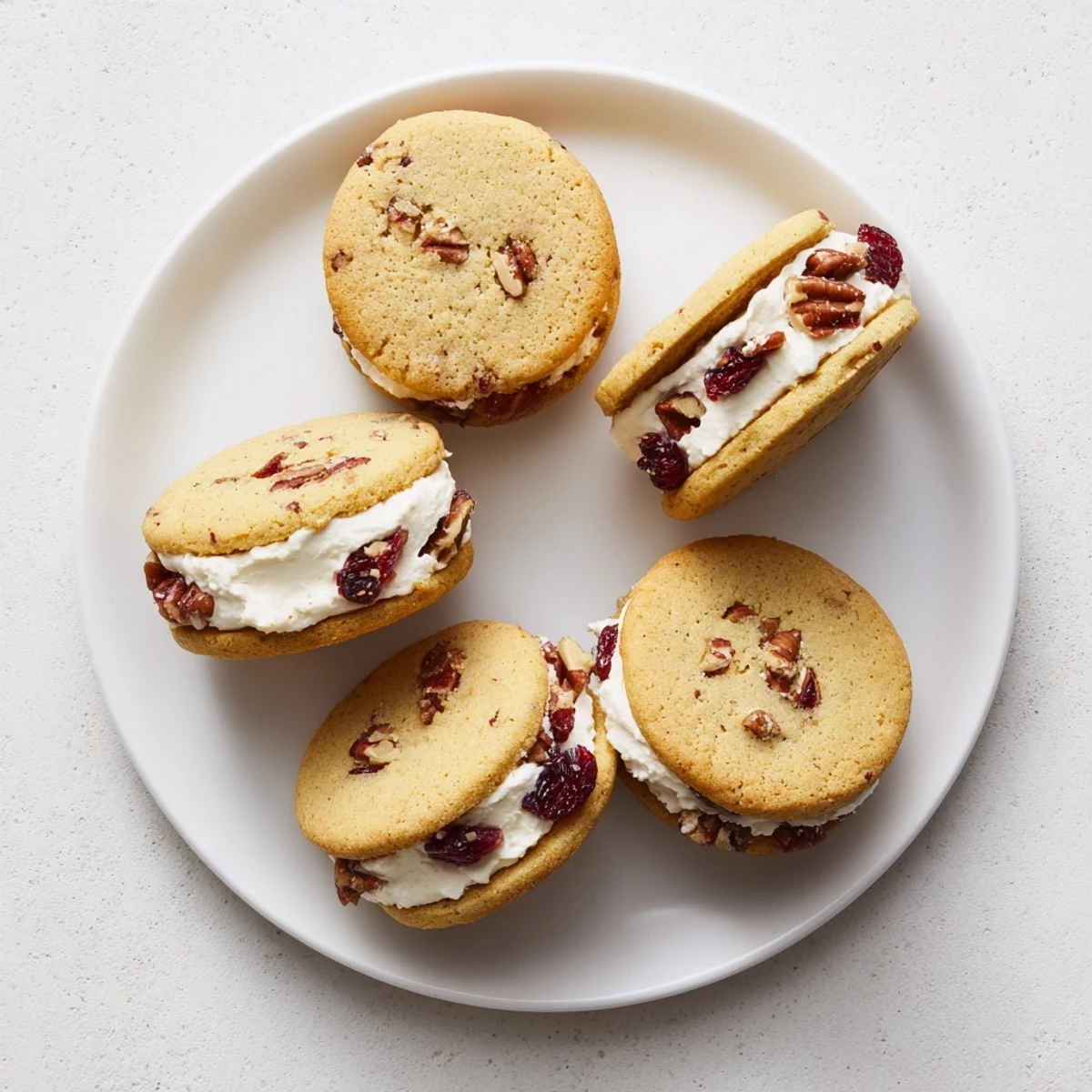 Buttery cookies dotted with red cranberries and pecans, paired with sweet cream cheese filling