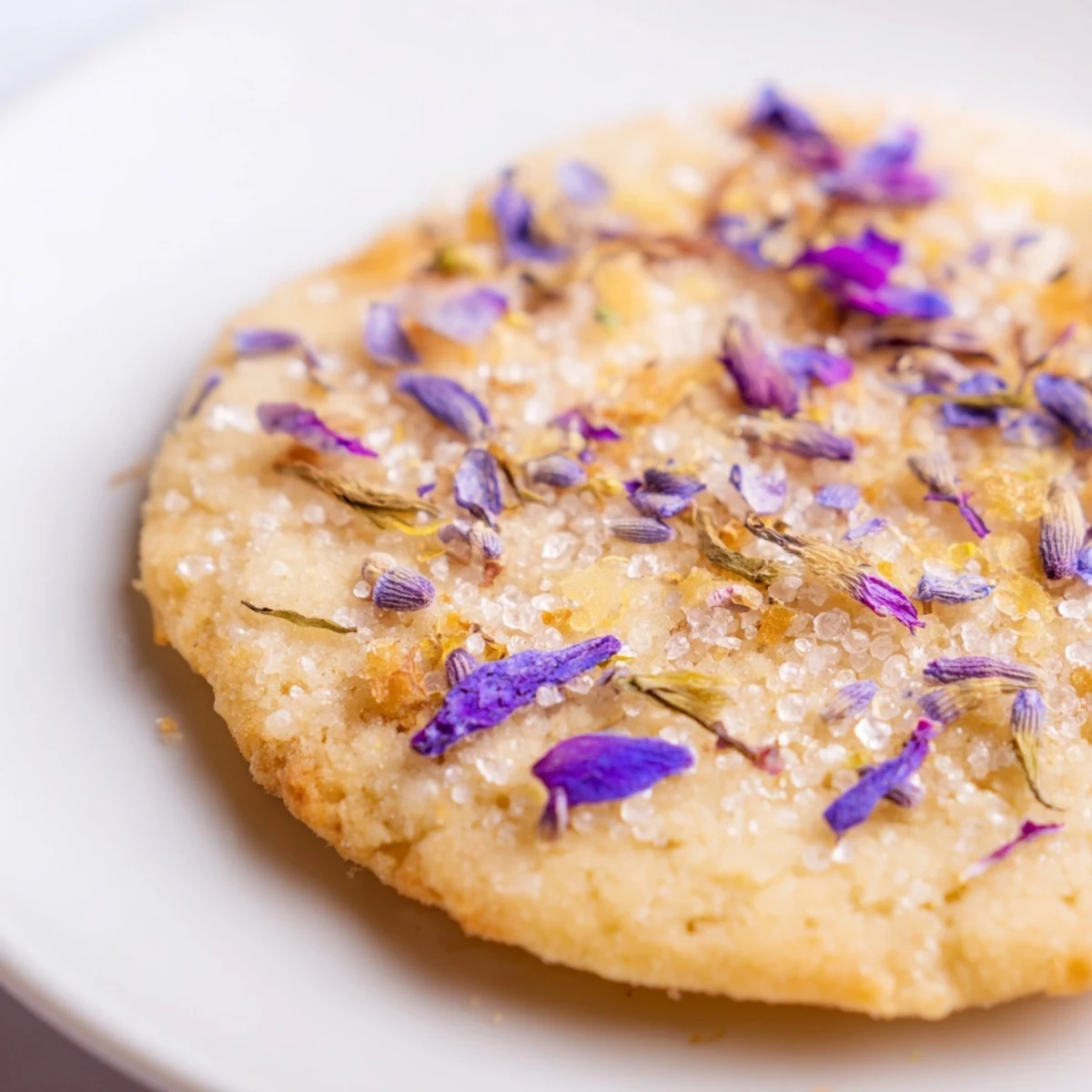 Golden Spring Blossom Cookies topped with vibrant edible flowers on a rustic parchment-lined baking sheet
