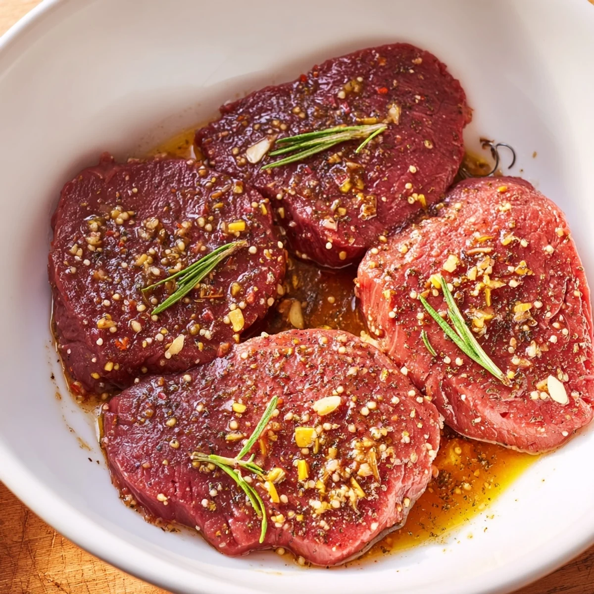 Grilled steak served with Steak Marinade glaze, caramelized edges and juices