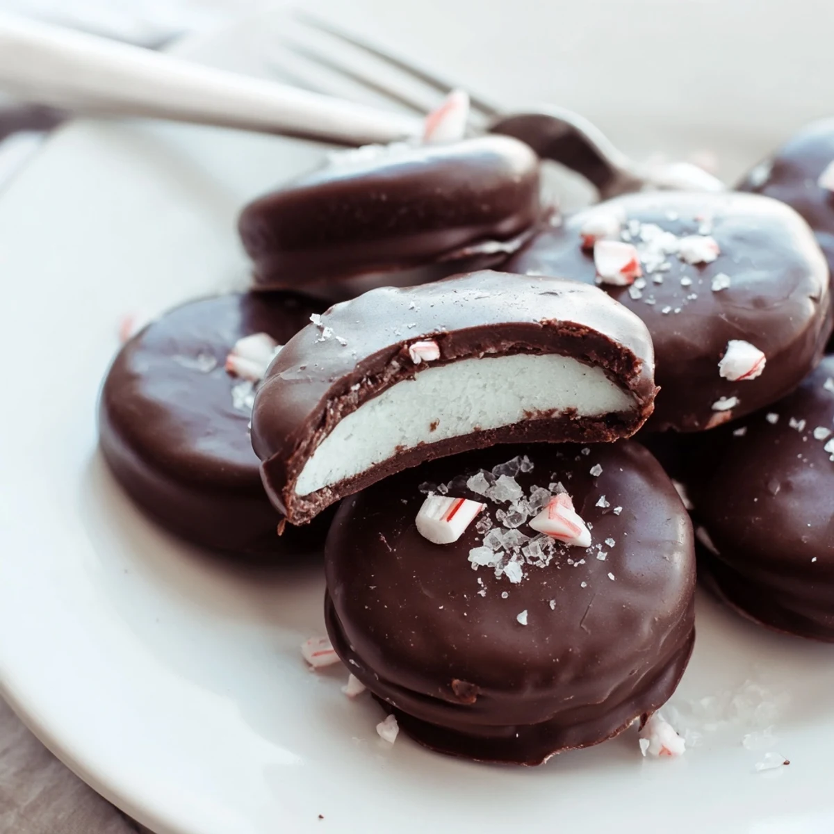 Homemade Peppermint Patties arranged on parchment, ready for gifting and snacking