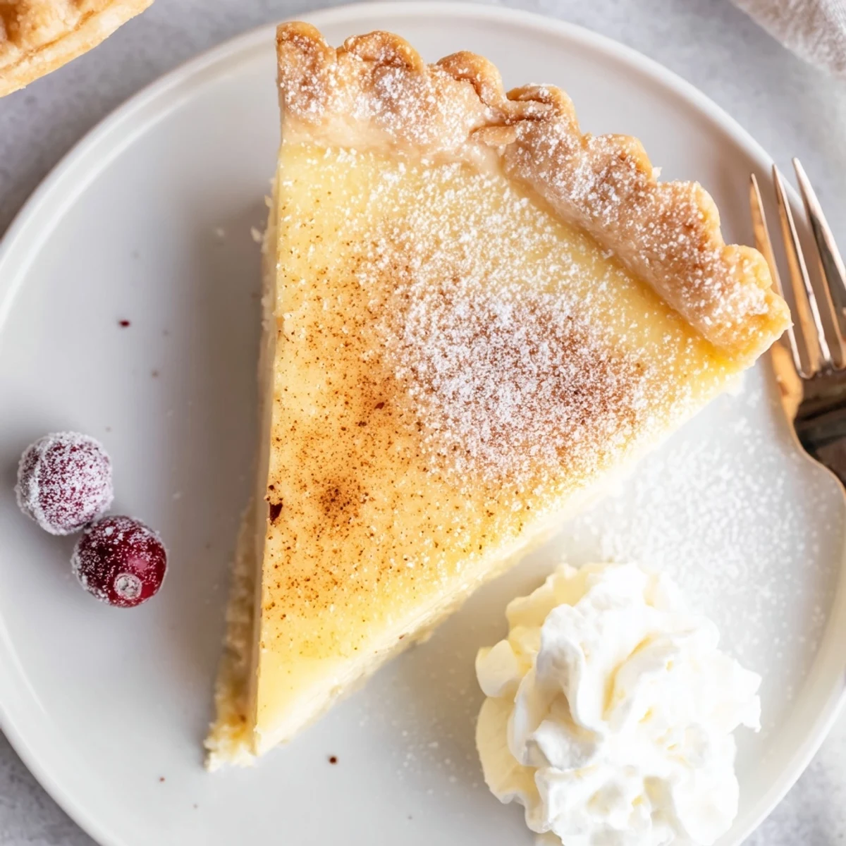 Christmas Eve Custard Pie With Cinnamon Vanilla, golden crust and silky filling.