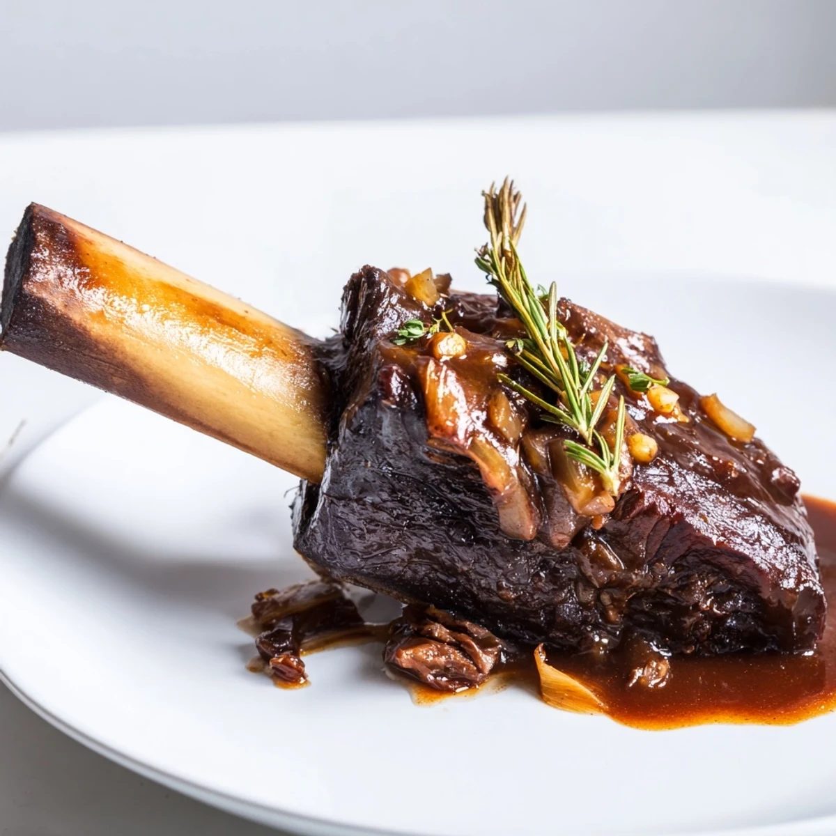 Glazed and savory Slow Cooker Beef Short Ribs served with crusty bread