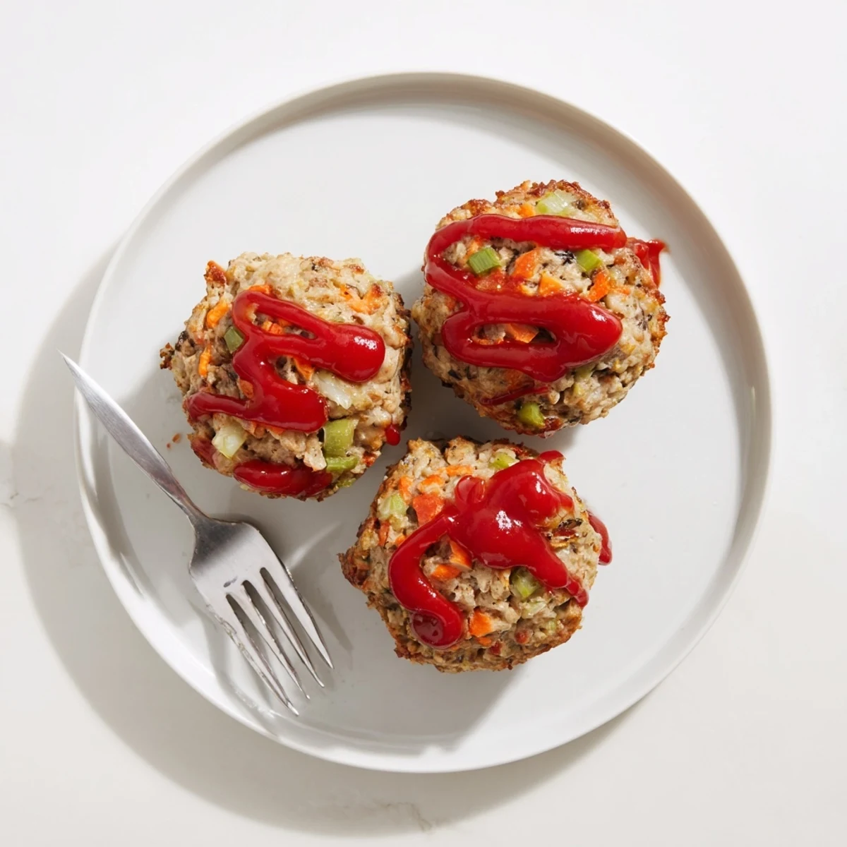 Individual portion turkey meatloaf muffins fresh from the oven ready for dinner