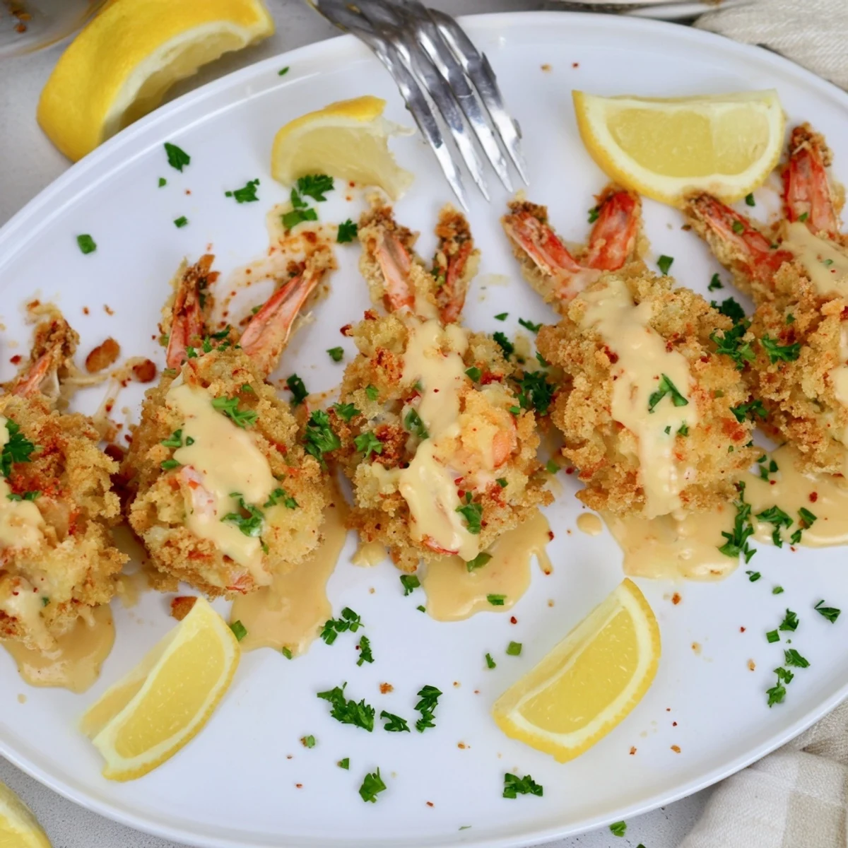 Crab Cake Stuffed Shrimp With Cowboy Butter, savory garlic aroma and crisp edges